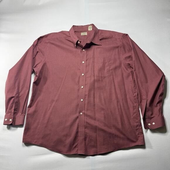 L.L. Bean Men's Long Sleeve Red Check Button Up Shirt - Size 2XL - Picture 1 of 4